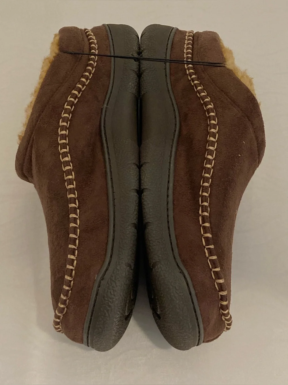 Zigzagger Mens 15 Moccasin Slippers Memory Foam House Shoes / Loafers Coffee NIB